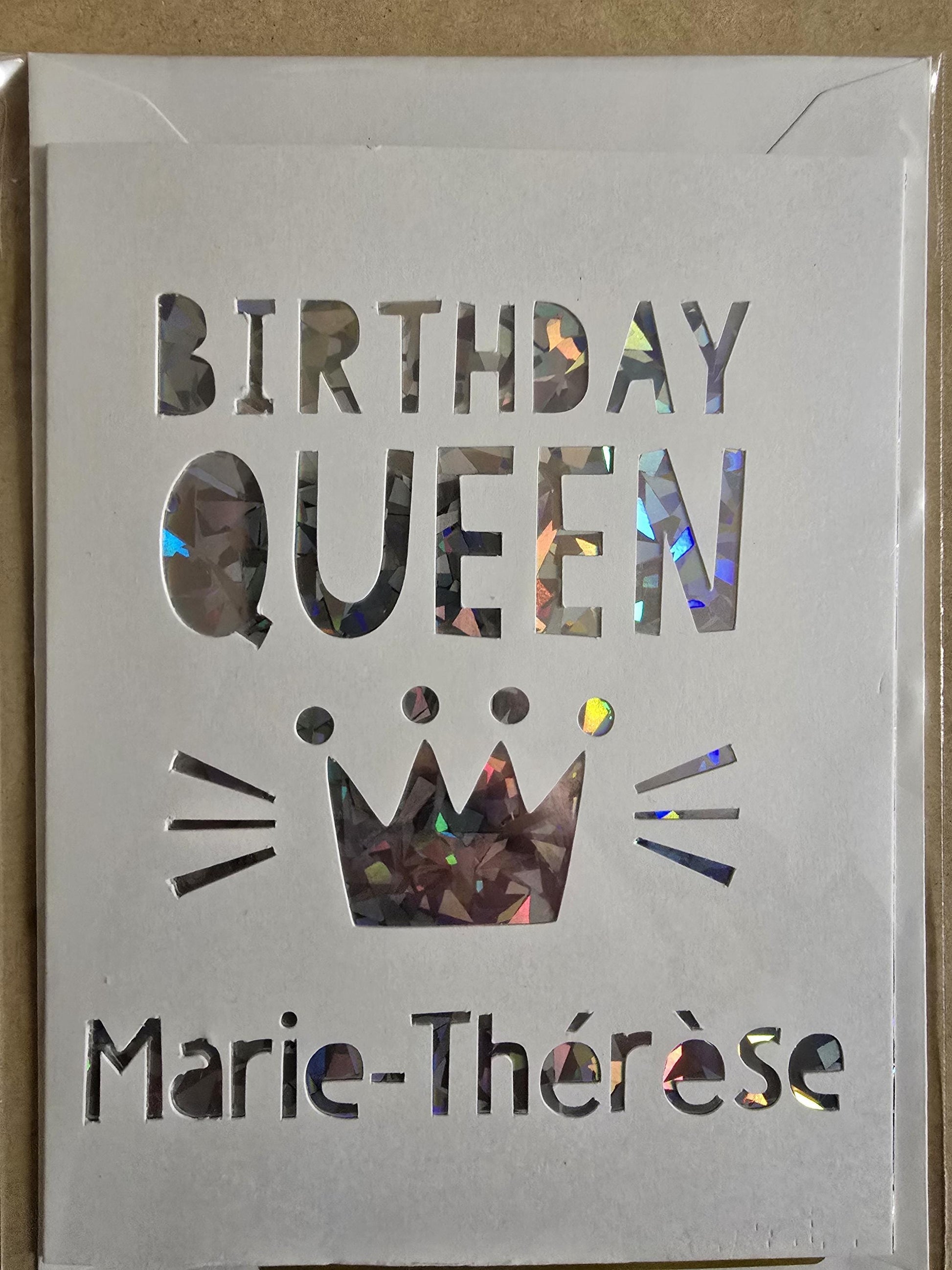 Personalise Birthday Queen Card