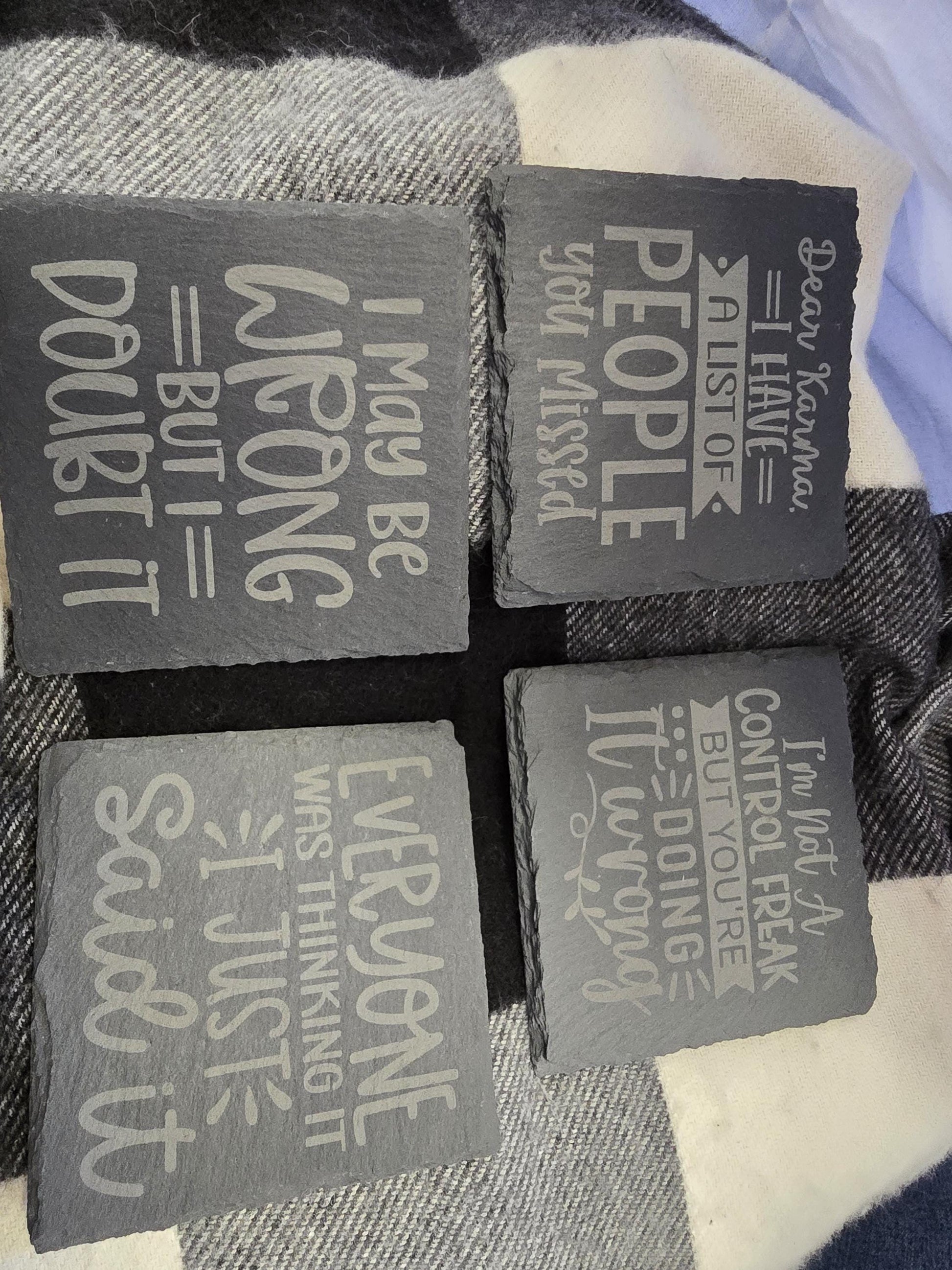 Set Of 4 Funny Quote Coasters