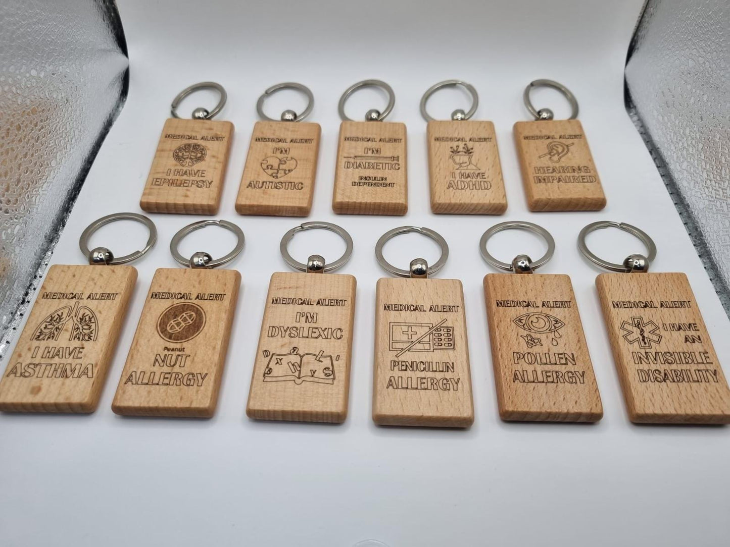 Medical Wooden Keyrings