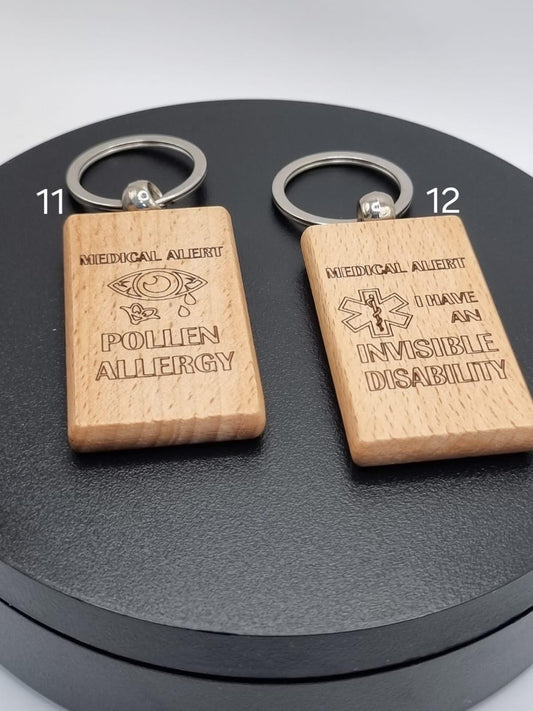Medical Wooden Keyrings