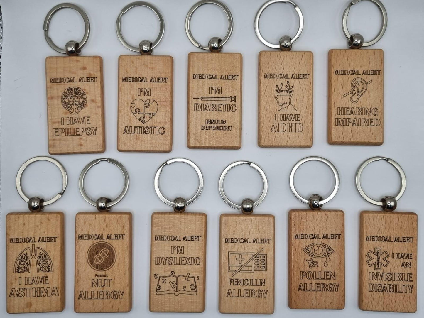 Medical Wooden Keyrings