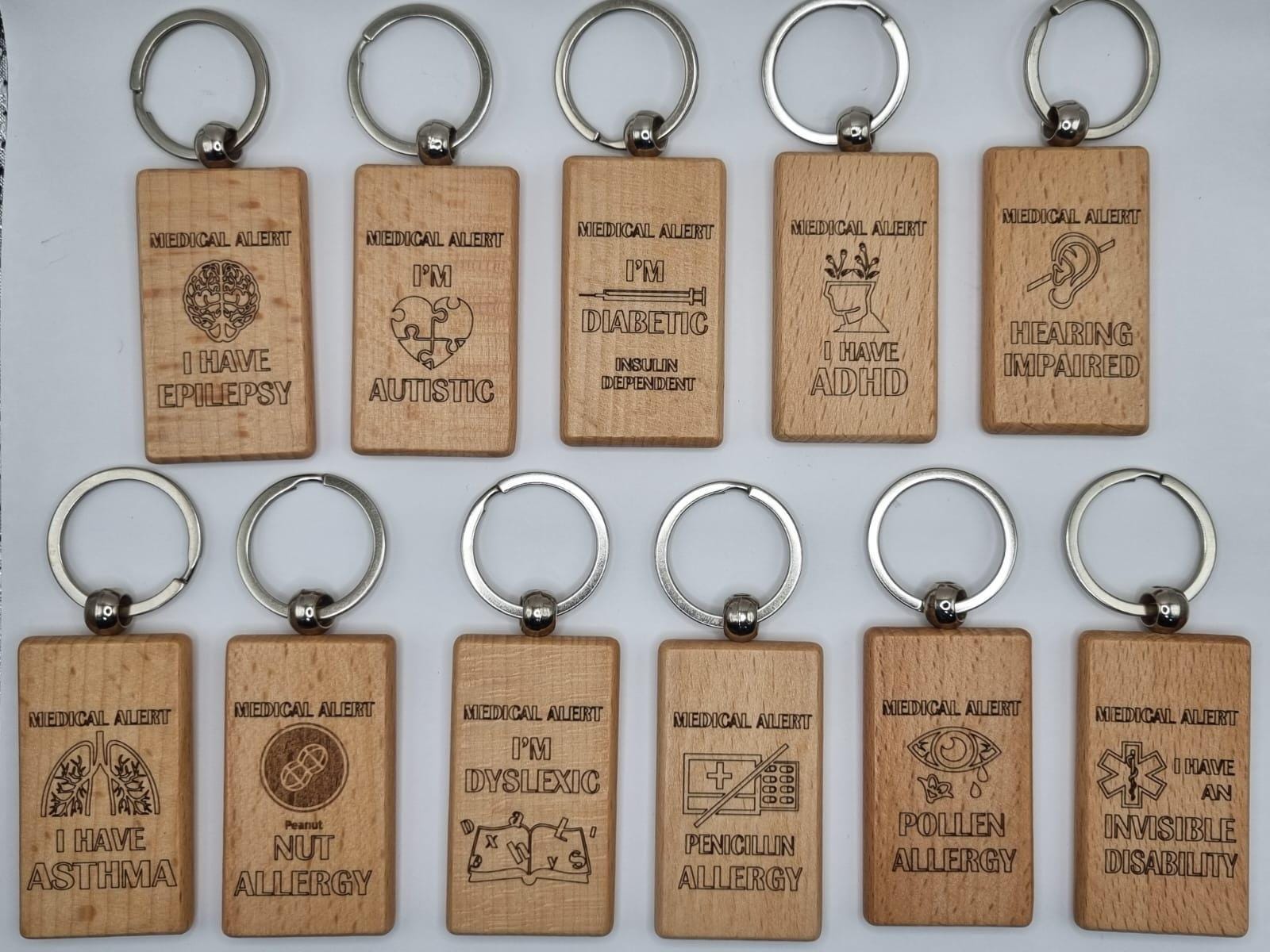 Medical Wooden Keyrings