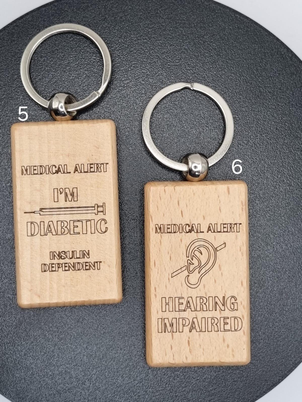 Medical Wooden Keyrings