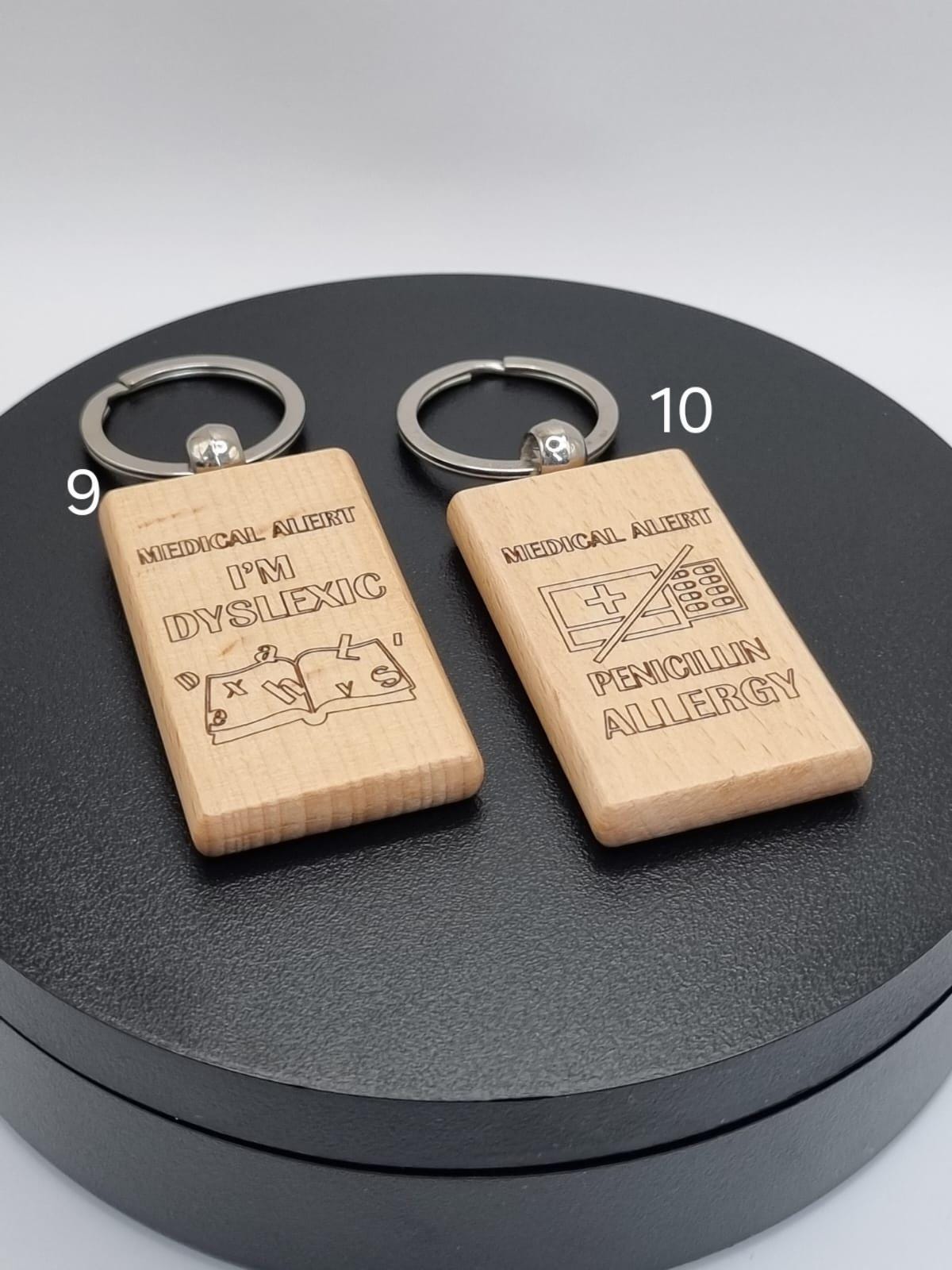 Medical Wooden Keyrings