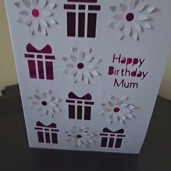 Happy Birthday Mum 3D Flowers Card