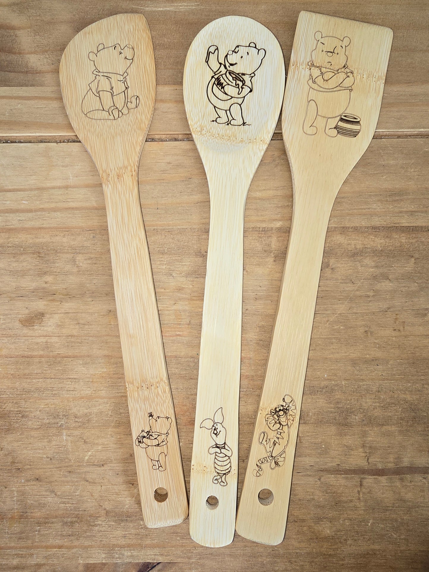 Personalise Wooden Kitchen Utensils Pack of 3