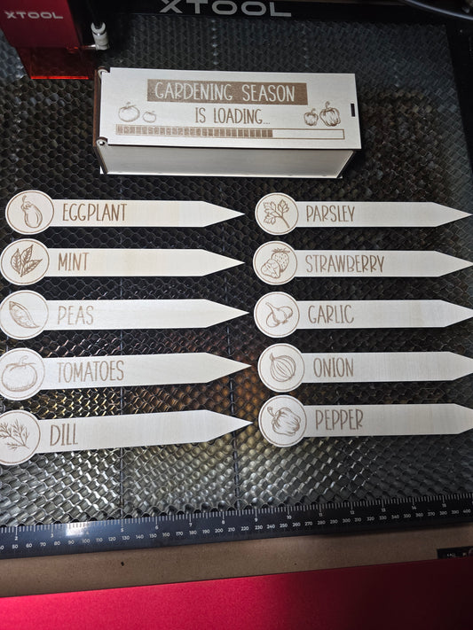 Garden Wooden Labels and Box