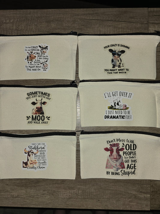 Udderly Fabulous Makeup Bags 🐄💄 | Funny Quotes & Moo-tivational Style!
